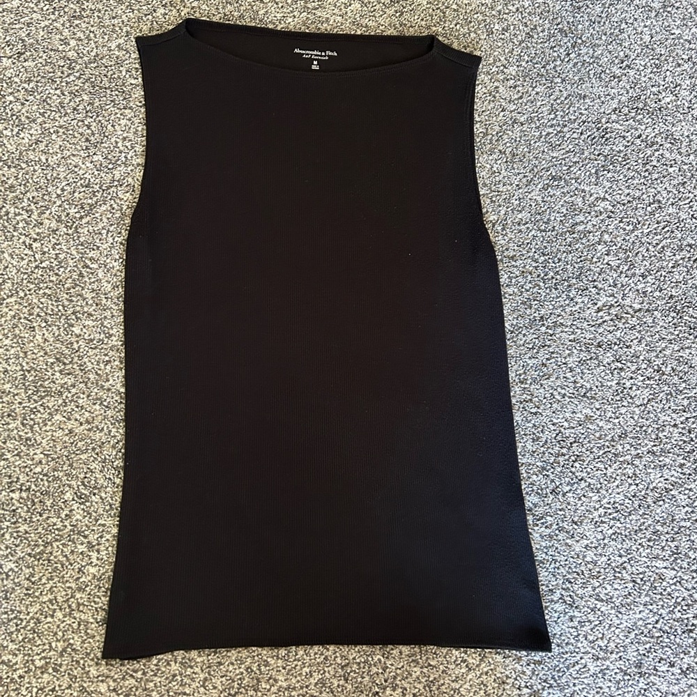 Abercrombie & Fitch Essentials black boatneck tank